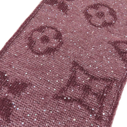 LOUIS VUITTON ルイヴィトン モノグラム スパンコール マフラー モヘヤ レディース 中古