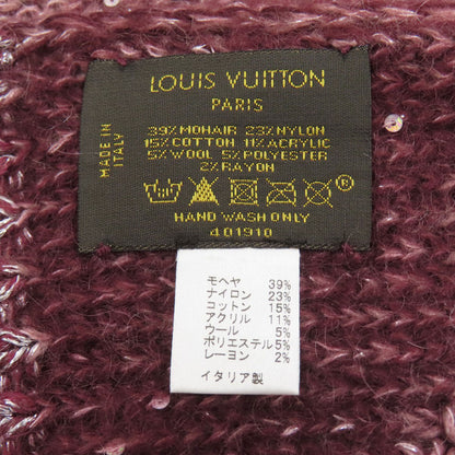 LOUIS VUITTON ルイヴィトン モノグラム スパンコール マフラー モヘヤ レディース 中古