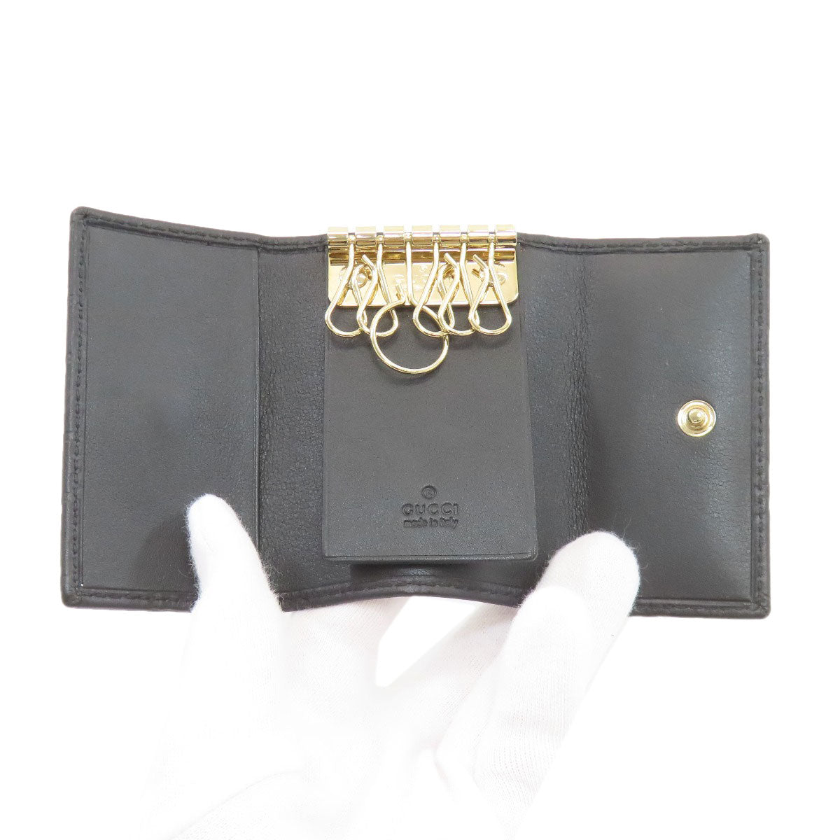 GUCCI グッチ 138093 GGシグネチャー シマ キーケース レザー レディース 中古