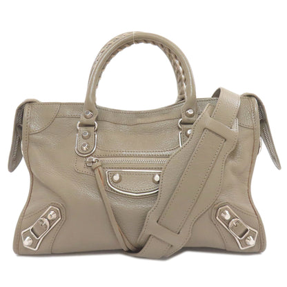 BALENCIAGA バレンシアガ 432831 クラシック メタリック エッジ シティS ハンドバッグ カーフ レディース 中古