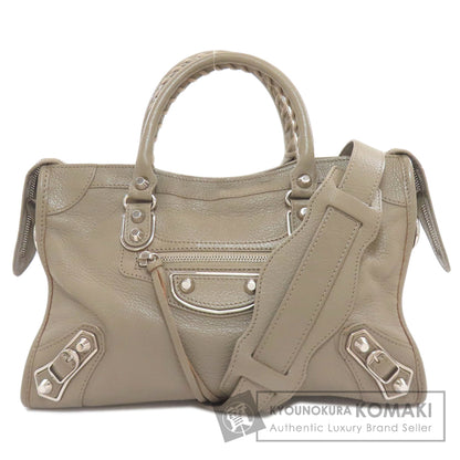BALENCIAGA バレンシアガ 432831 クラシック メタリック エッジ シティS ハンドバッグ カーフ レディース 中古