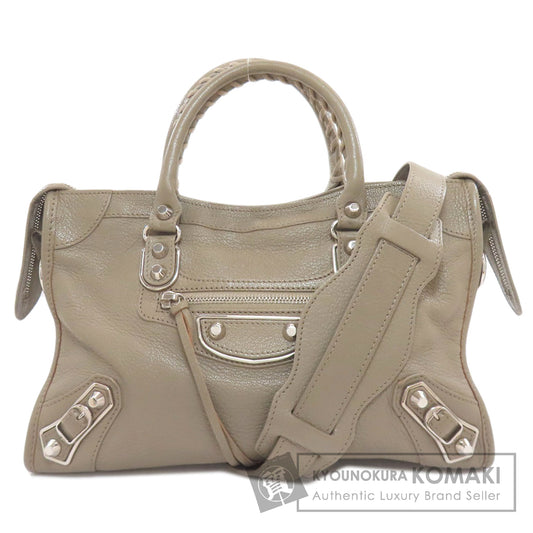 BALENCIAGA バレンシアガ 432831 クラシック メタリック エッジ シティS ハンドバッグ カーフ レディース 中古