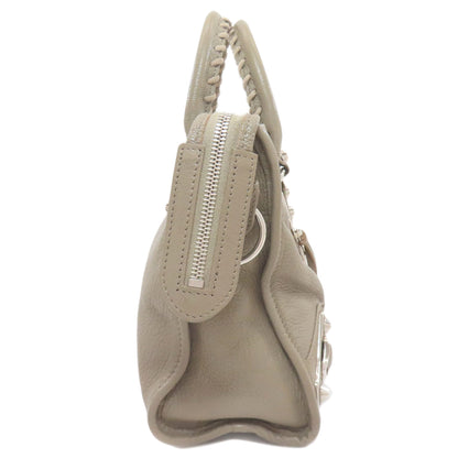 BALENCIAGA バレンシアガ 432831 クラシック メタリック エッジ シティS ハンドバッグ カーフ レディース 中古