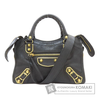 BALENCIAGA バレンシアガ 390160 クラシック メタリック エッジ ミニシティ 2WAY ハンドバッグ カーフ レディース 中古