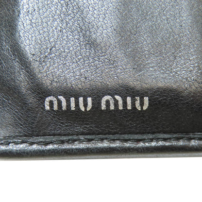 MIUMIU ミュウミュウ 編み込み 二つ折り財布（小銭入れあり） レザー レディース 中古