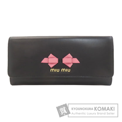 MIUMIU ミュウミュウ リボンモチーフ 長財布（小銭入れあり） レザー レディース 中古