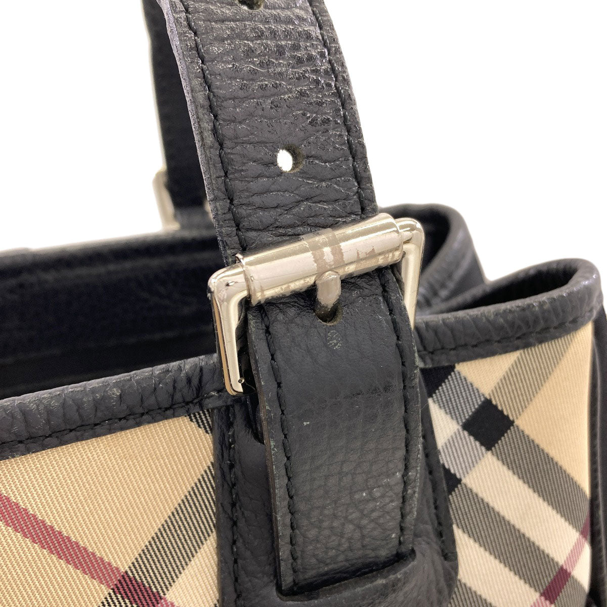 BURBERRY バーバリー バーバリーチェック ハンドバッグ ナイロン レディース 中古