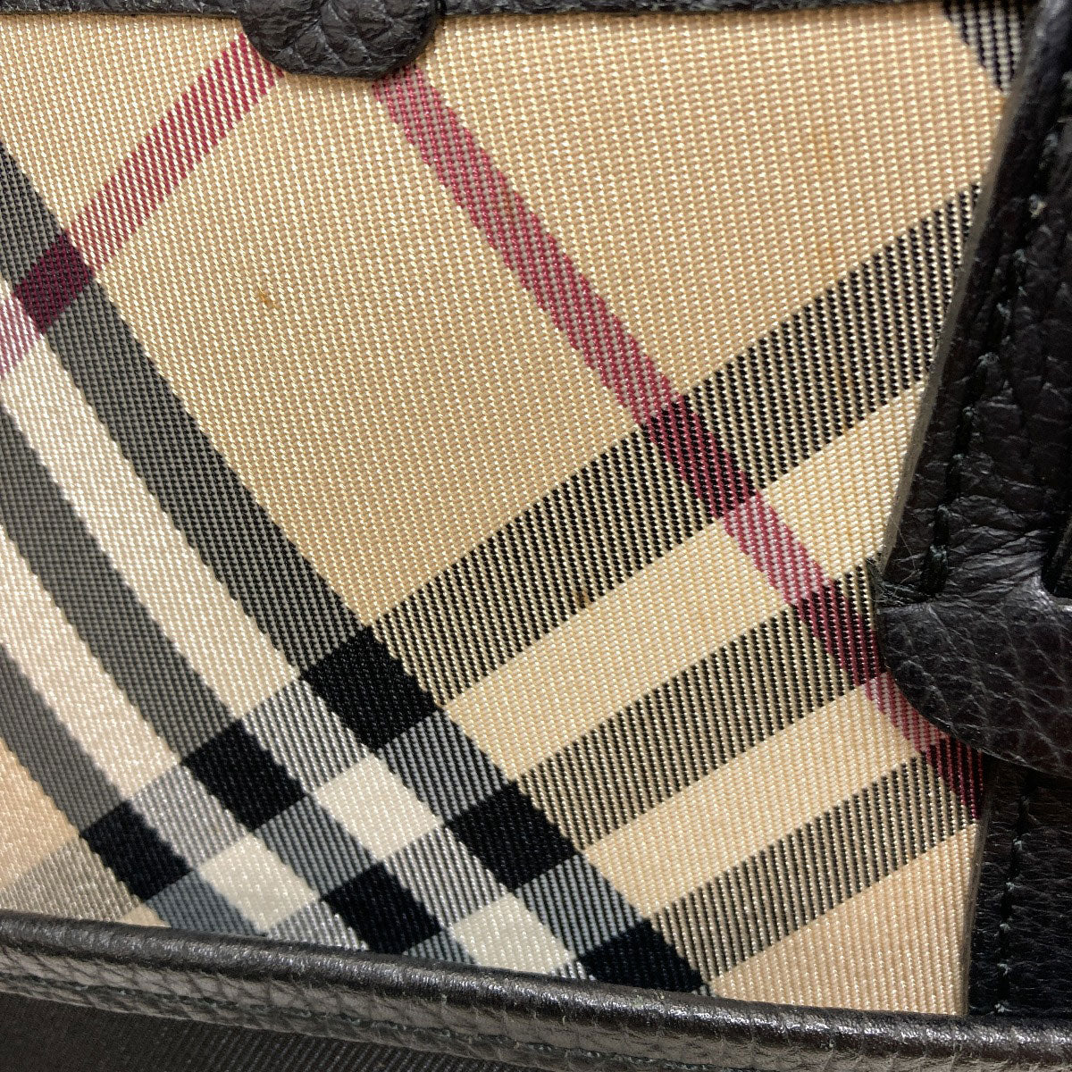 BURBERRY バーバリー バーバリーチェック ハンドバッグ ナイロン レディース 中古