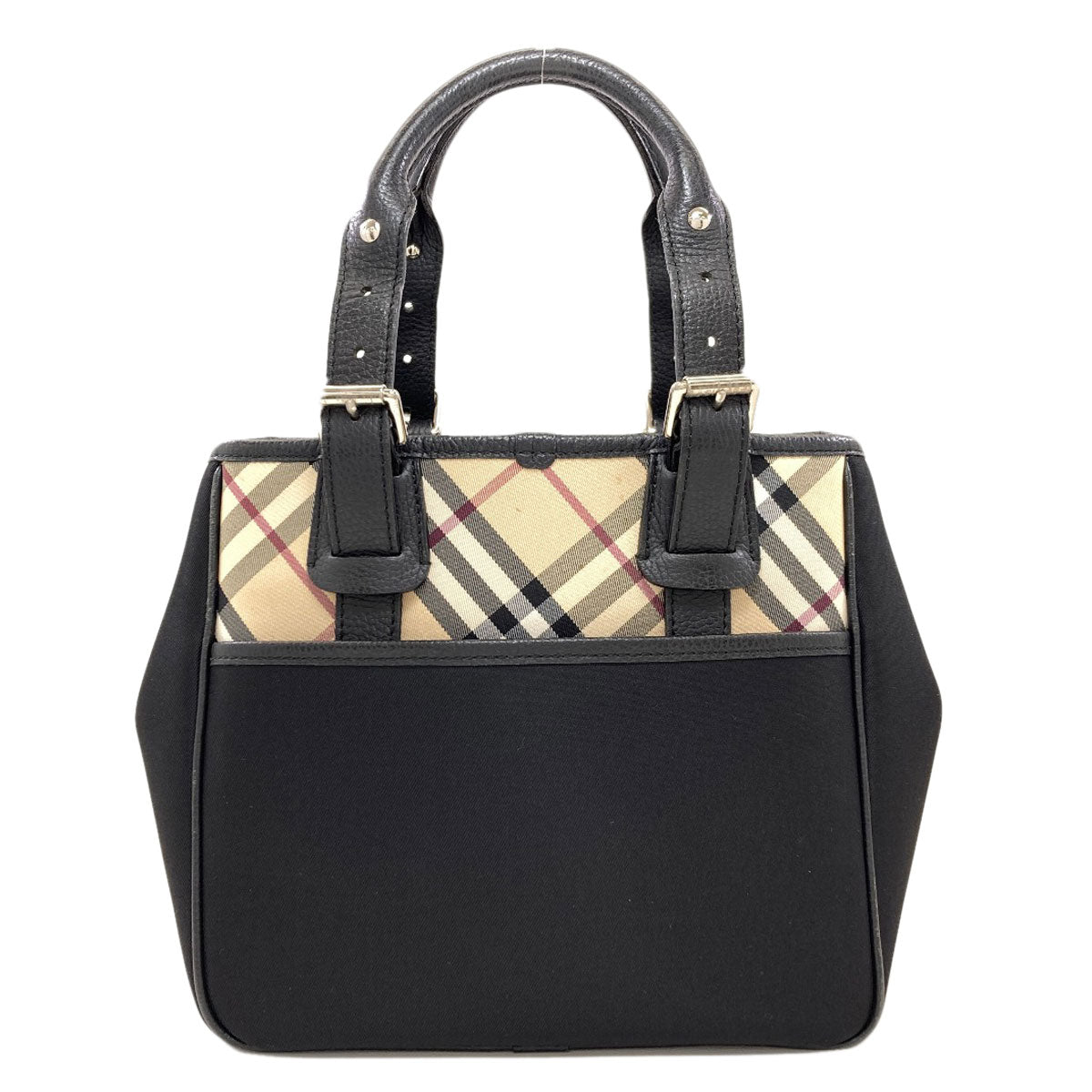 BURBERRY バーバリー バーバリーチェック ハンドバッグ ナイロン レディース 中古