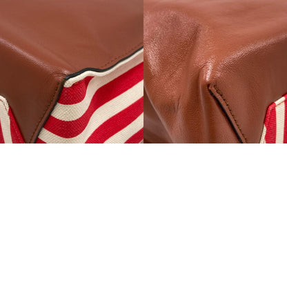 MARNI マルニ ストライプ 2WAY トートバッグ キャンバス レディース 中古