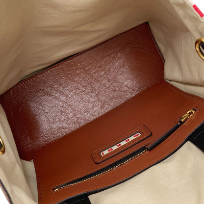 MARNI マルニ ストライプ 2WAY トートバッグ キャンバス レディース 中古