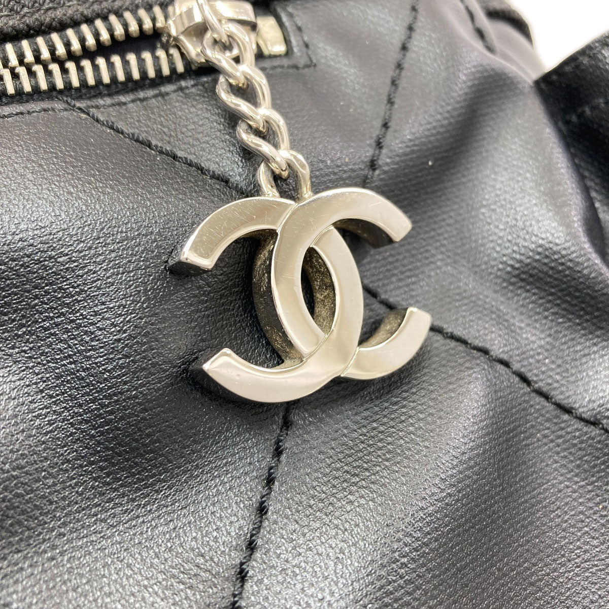 CHANEL シャネル パリビアリッツGM シルバー金具 トートバッグ カーフ レディース 中古