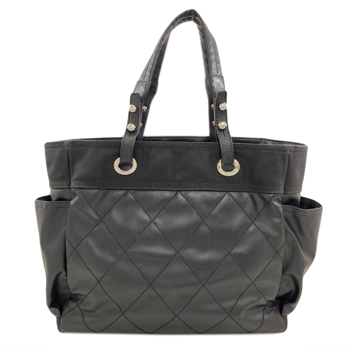CHANEL シャネル パリビアリッツGM シルバー金具 トートバッグ カーフ レディース 中古