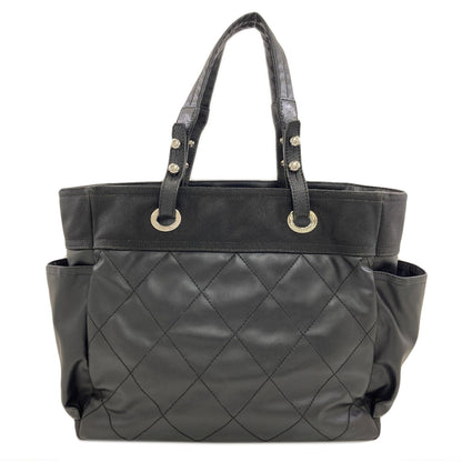 CHANEL シャネル パリビアリッツGM シルバー金具 トートバッグ カーフ レディース 中古
