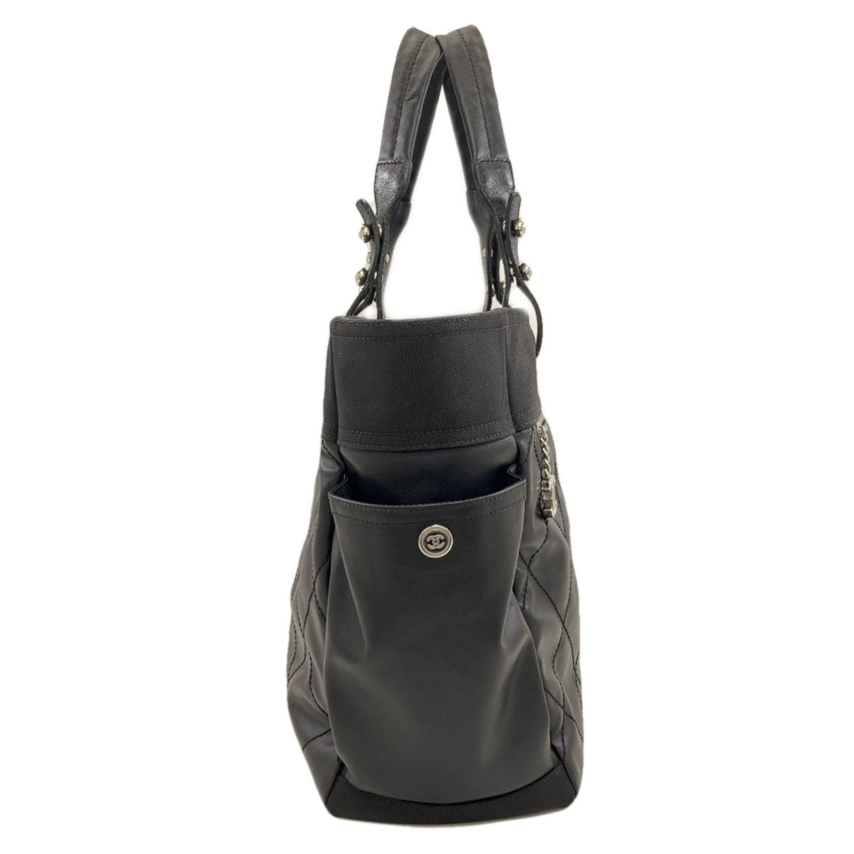 CHANEL シャネル パリビアリッツGM シルバー金具 トートバッグ カーフ レディース 中古