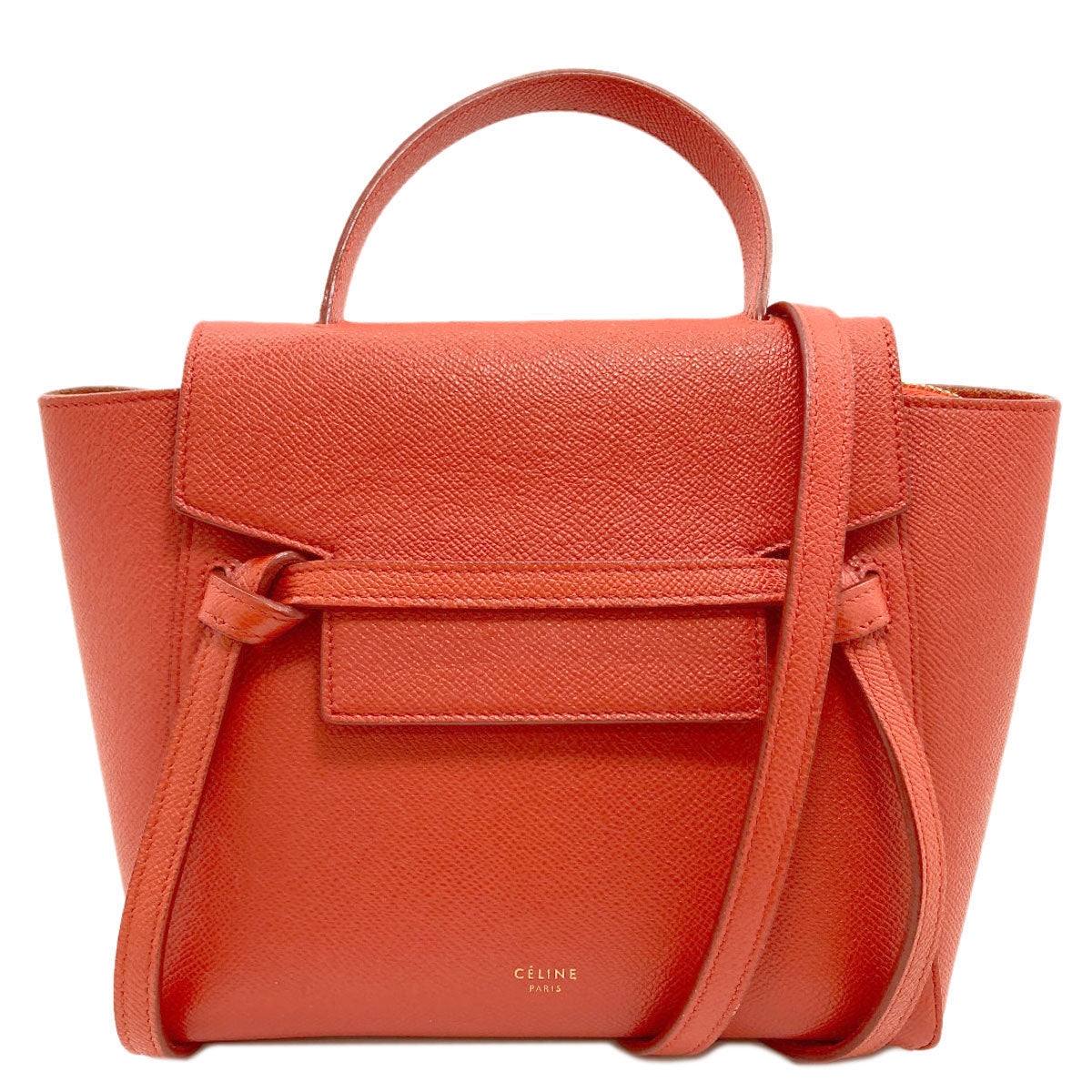 CELINE セリーヌ ナノ ベルトバッグ 2WAY ハンドバッグ カーフ レディース 中古