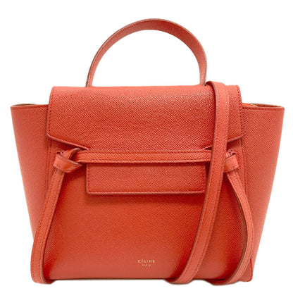 CELINE セリーヌ ナノ ベルトバッグ 2WAY ハンドバッグ カーフ レディース 中古
