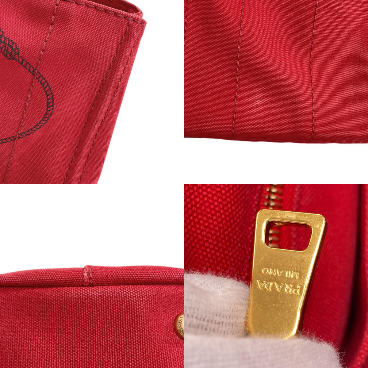 PRADA プラダ カナパミニ 2WAY ハンドバッグ キャンバス レディース 中古