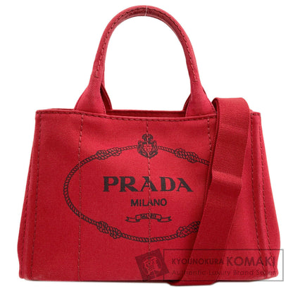 PRADA プラダ カナパミニ 2WAY ハンドバッグ キャンバス レディース 中古