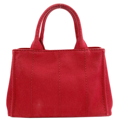 PRADA プラダ カナパミニ 2WAY ハンドバッグ キャンバス レディース 中古