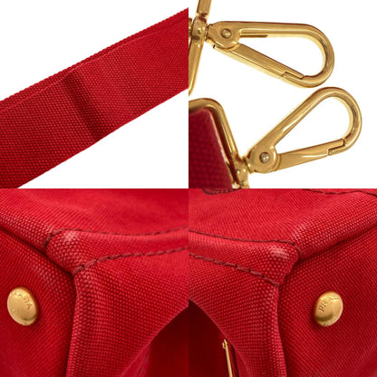 PRADA プラダ カナパミニ 2WAY ハンドバッグ キャンバス レディース 中古