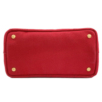 PRADA プラダ カナパミニ 2WAY ハンドバッグ キャンバス レディース 中古