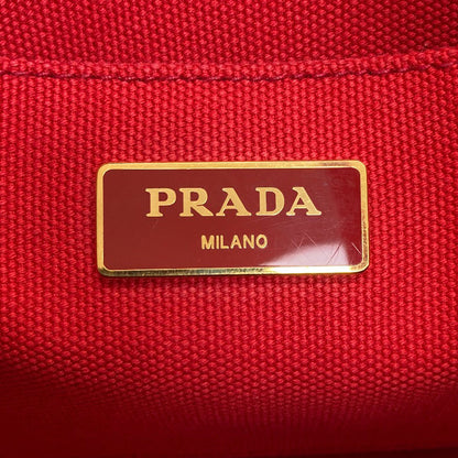 PRADA プラダ カナパミニ 2WAY ハンドバッグ キャンバス レディース 中古