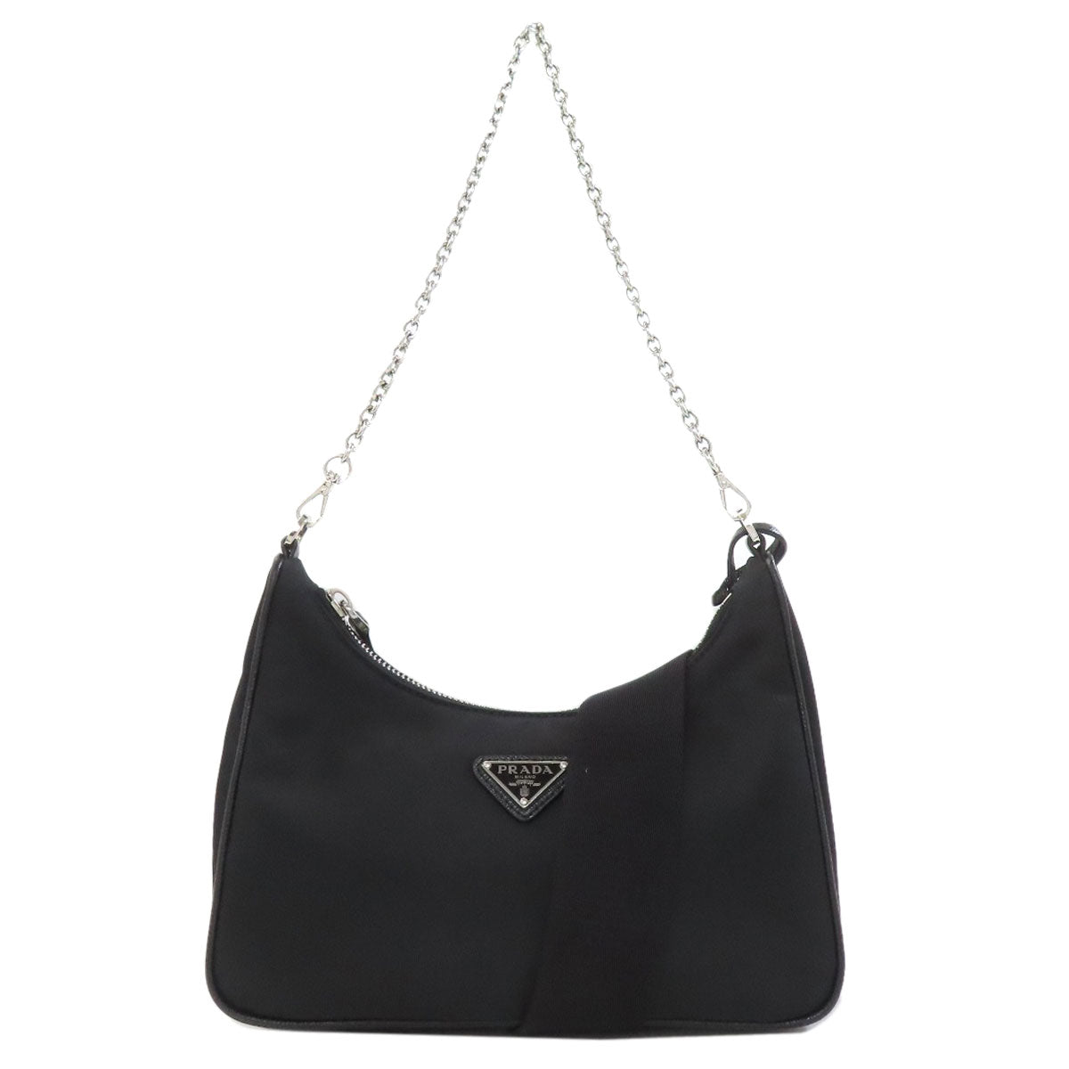PRADA プラダ ロゴ金具 2WAY ハンドバッグ ナイロン レディース 中古