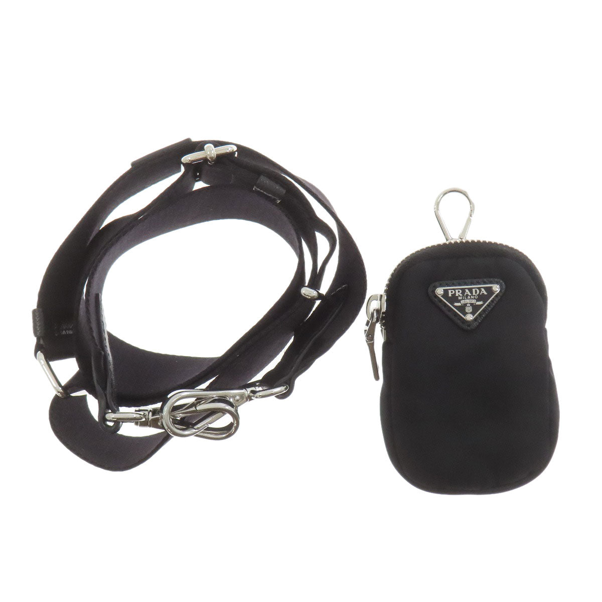 PRADA プラダ ロゴ金具 2WAY ハンドバッグ ナイロン レディース 中古