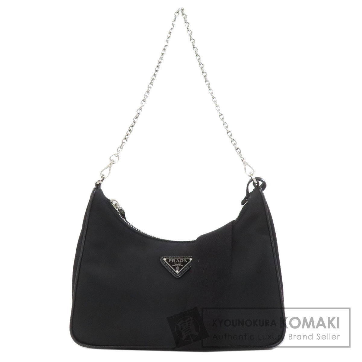PRADA プラダ ロゴ金具 2WAY ハンドバッグ ナイロン レディース 中古
