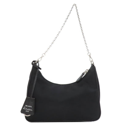PRADA プラダ ロゴ金具 2WAY ハンドバッグ ナイロン レディース 中古
