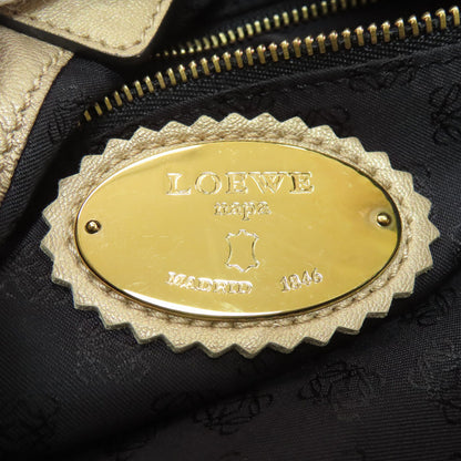 LOEWE ロエベ アナグラム ハンドバッグ レザー レディース 中古