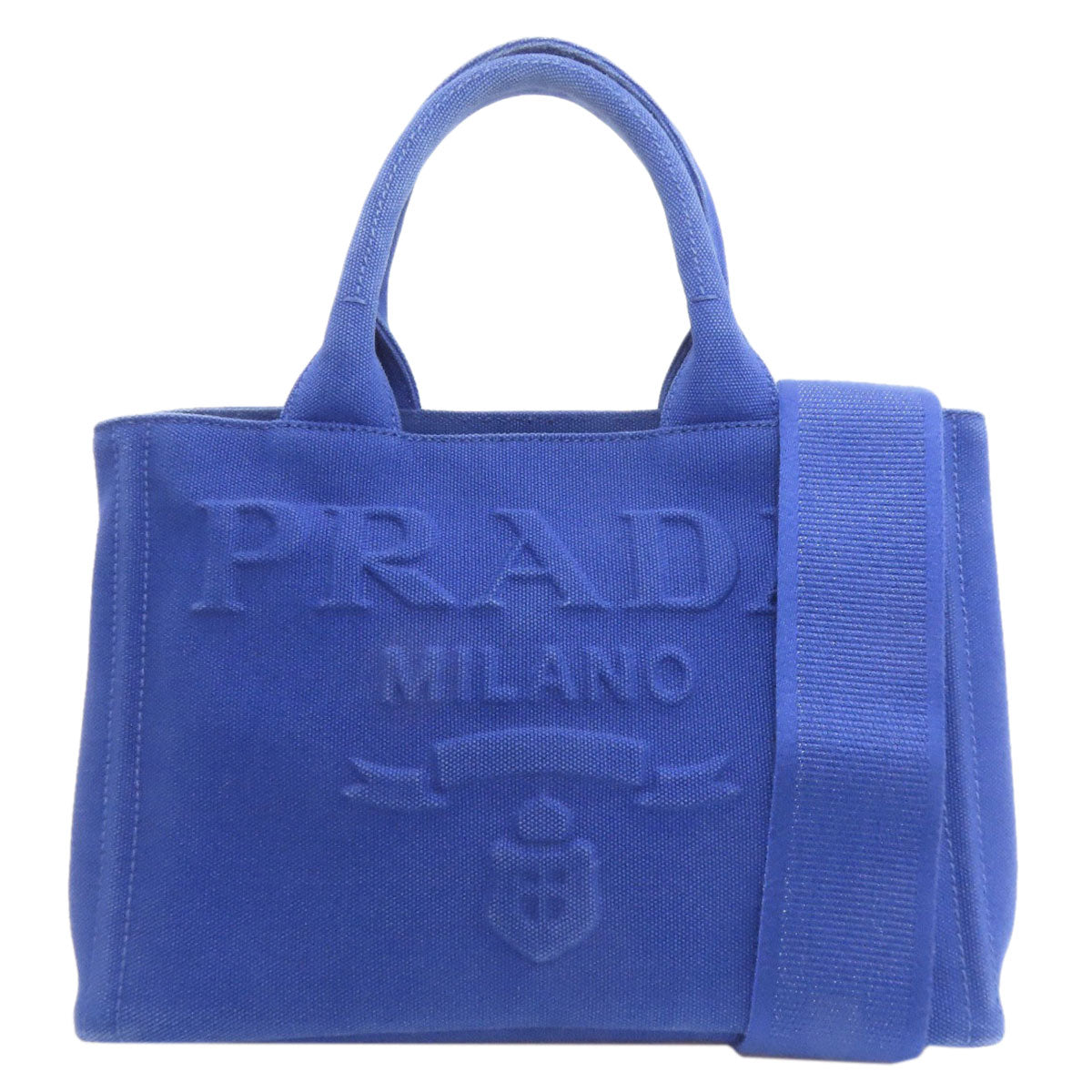 PRADA プラダ カナパミニ 2WAY ハンドバッグ キャンバス レディース 中古