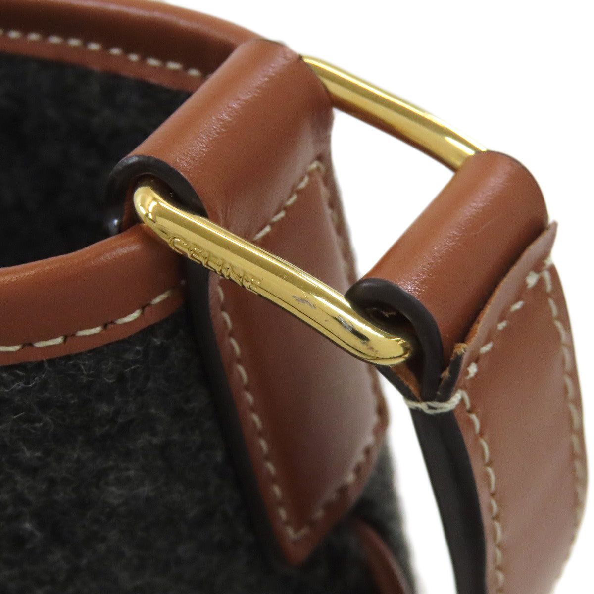 CELINE セリーヌ バケット ロングショルダー ショルダーバッグ フェルト レディース 中古