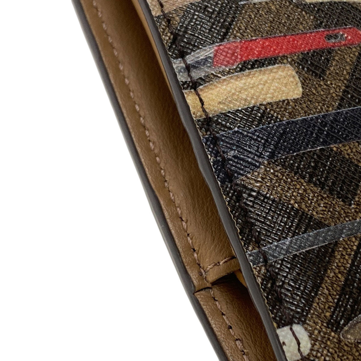 FENDI フェンディ ズッカ柄 ツールプリント 二つ折り財布（小銭入れあり） PVC レディース 中古
