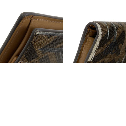 FENDI フェンディ ズッカ柄 ツールプリント 二つ折り財布（小銭入れあり） PVC レディース 中古