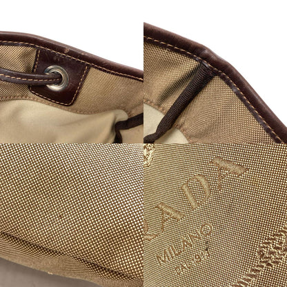 PRADA プラダ ロゴ ジャガード トートバッグ キャンバス レディース 中古