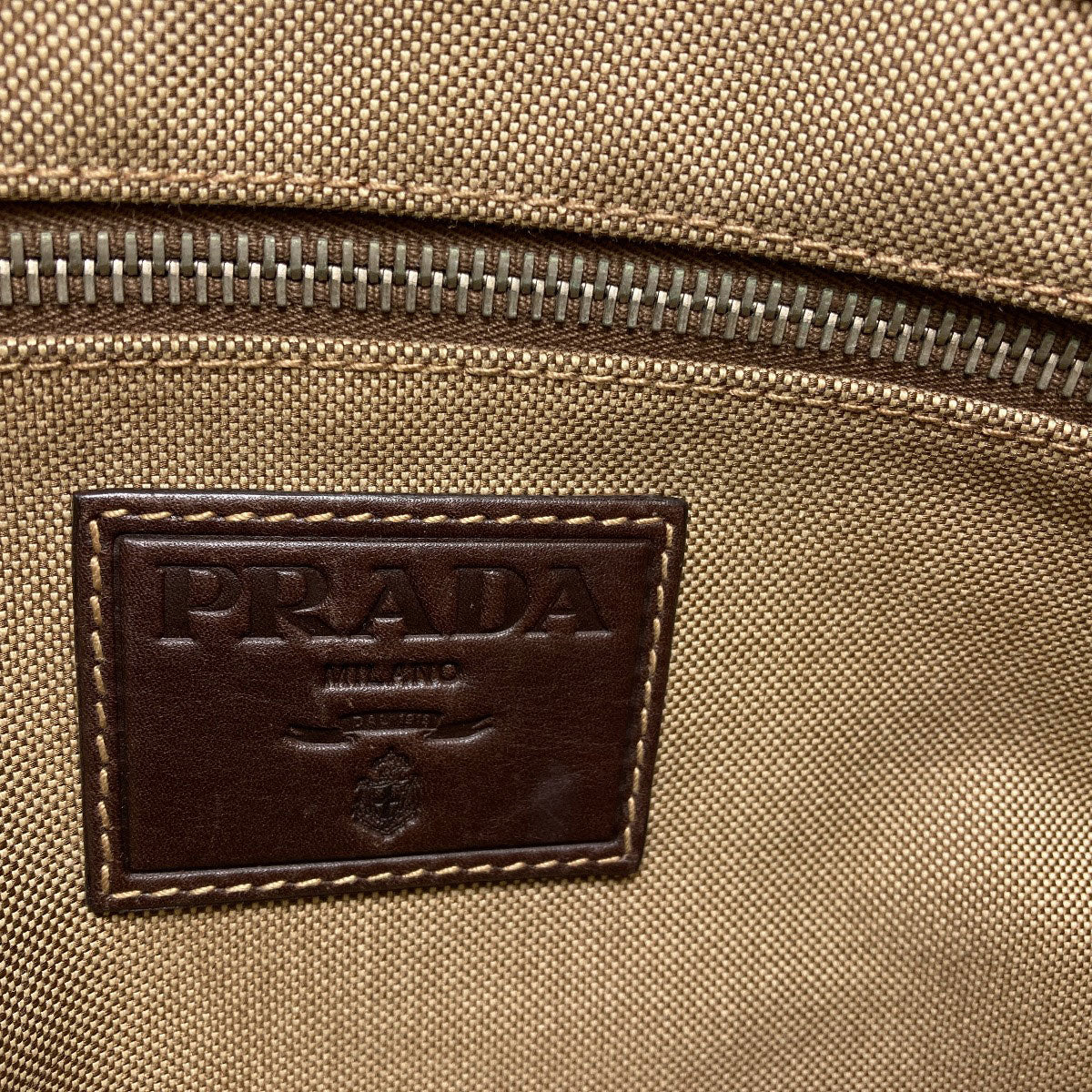 PRADA プラダ ロゴ ジャガード トートバッグ キャンバス レディース 中古