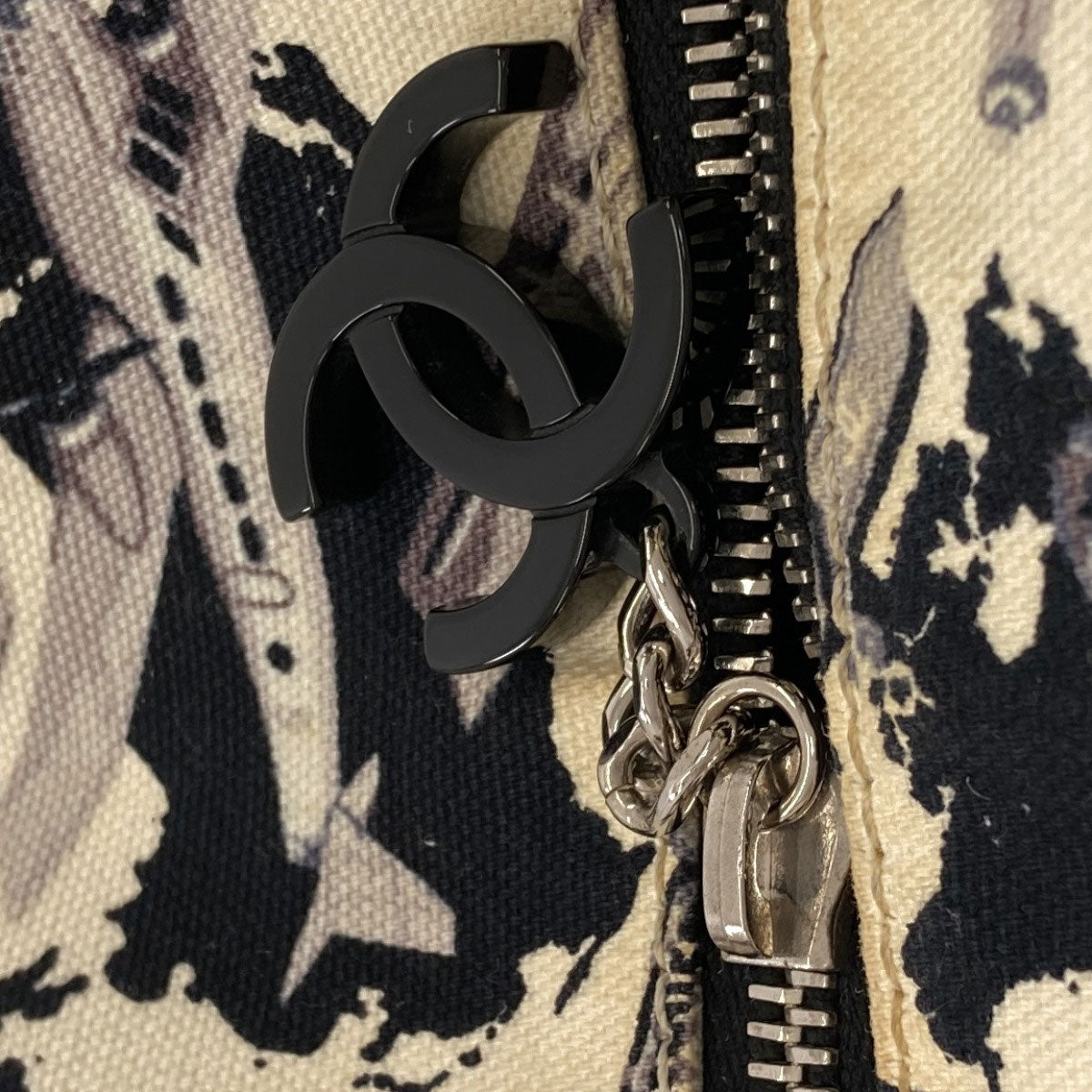 CHANEL シャネル エアライン 飛行機柄 ハンドバッグ キャンバス レディース 中古