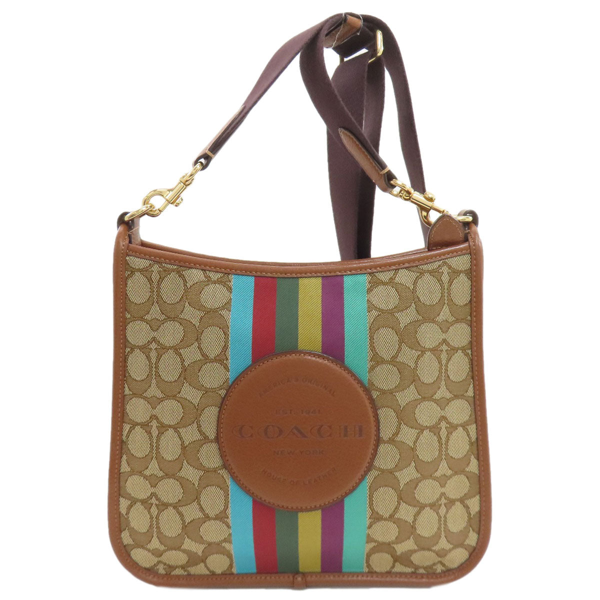 COACH コーチ CC144 シグネチャー ショルダーバッグ キャンバス レディース 中古