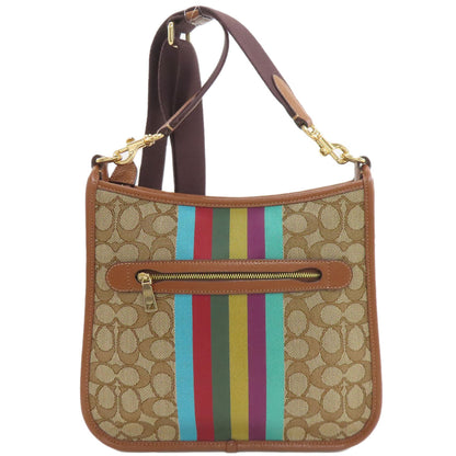 COACH コーチ CC144 シグネチャー ショルダーバッグ キャンバス レディース 中古