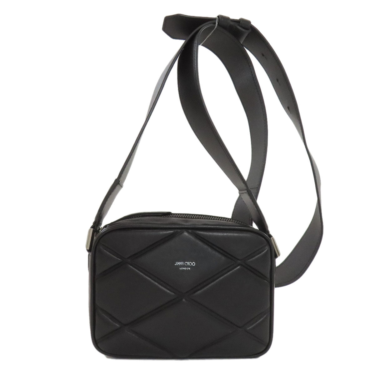 Jimmy Choo ジミーチュウ ダイヤモンドキルティング ショルダーバッグ レザー レディース 中古