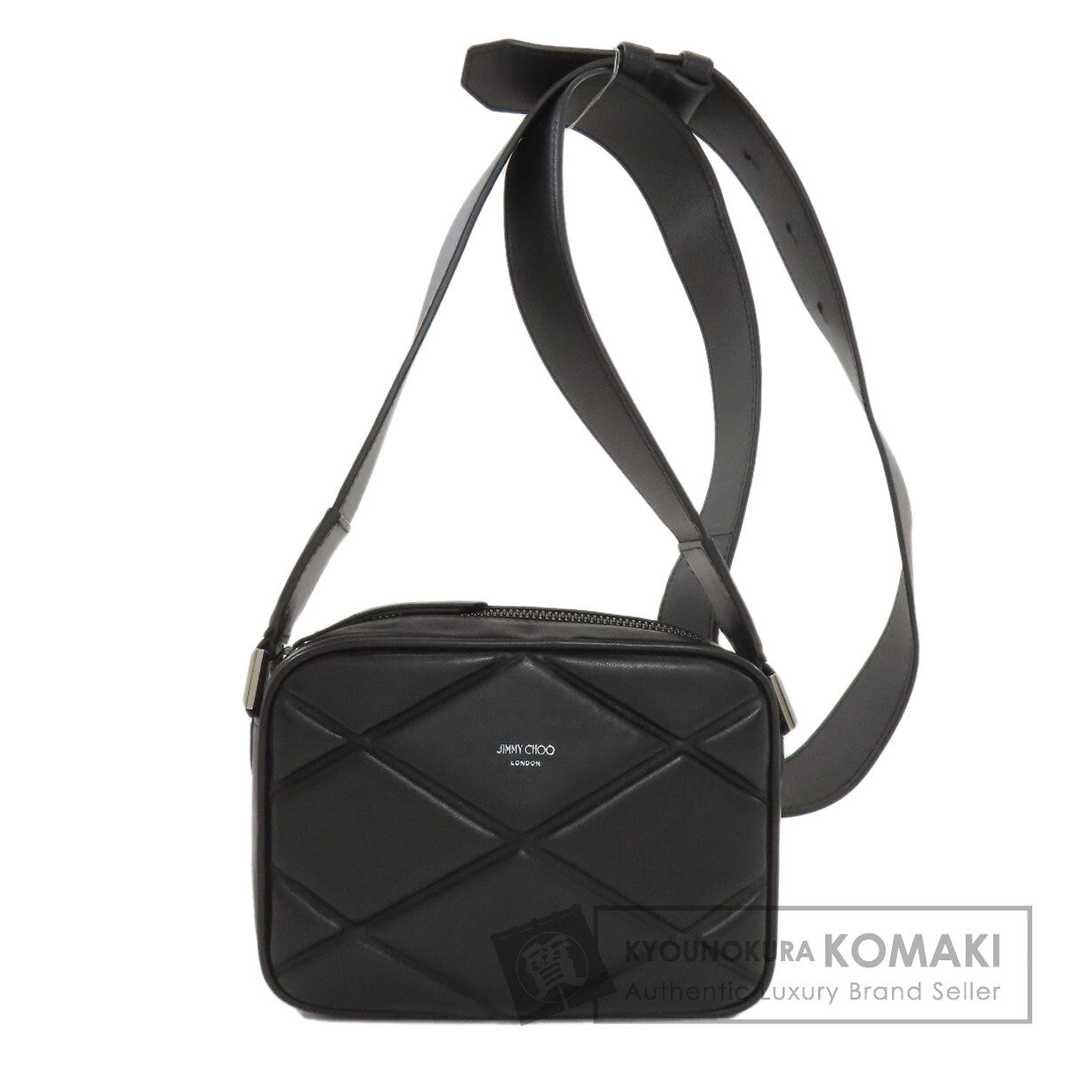 Jimmy Choo ジミーチュウ ダイヤモンドキルティング ショルダーバッグ レザー レディース 中古