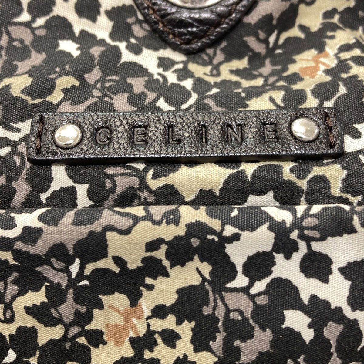 CELINE セリーヌ マカダム柄 ハンドバッグ デニム レディース 中古