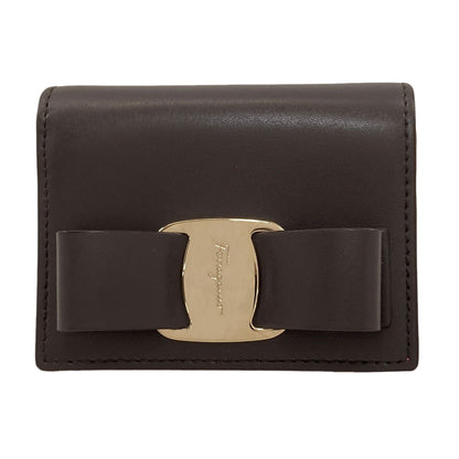 Salvatore Ferragamo サルヴァトーレフェラガモ ヴァラリボン 二つ折り財布（小銭入れあり） レザー レディース 中古