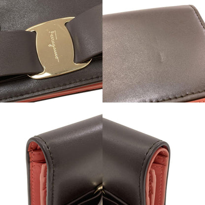 Salvatore Ferragamo サルヴァトーレフェラガモ ヴァラリボン 二つ折り財布（小銭入れあり） レザー レディース 中古