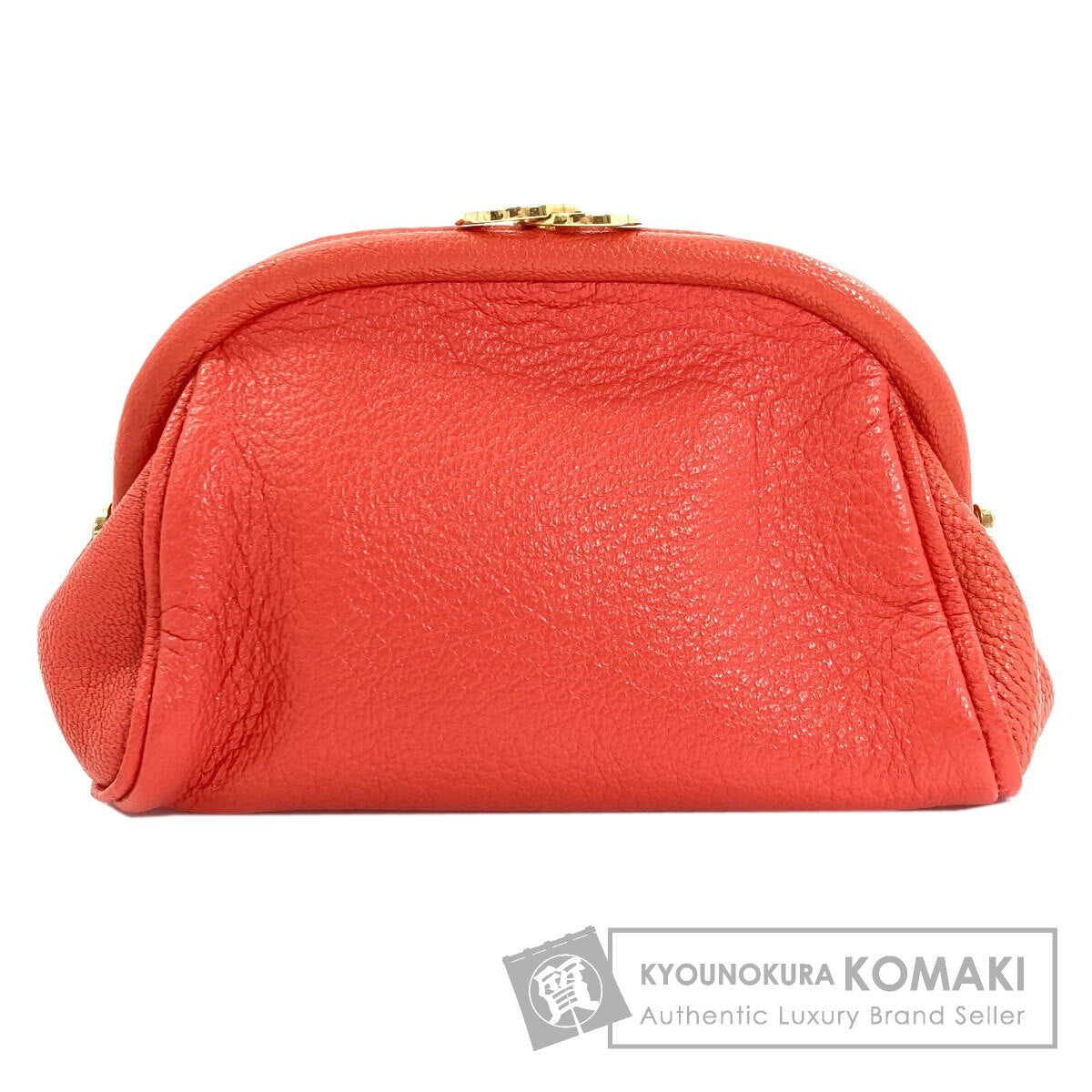 BVLGARI ブルガリ がま口 アクセサリーポーチ レザー レディース 中古