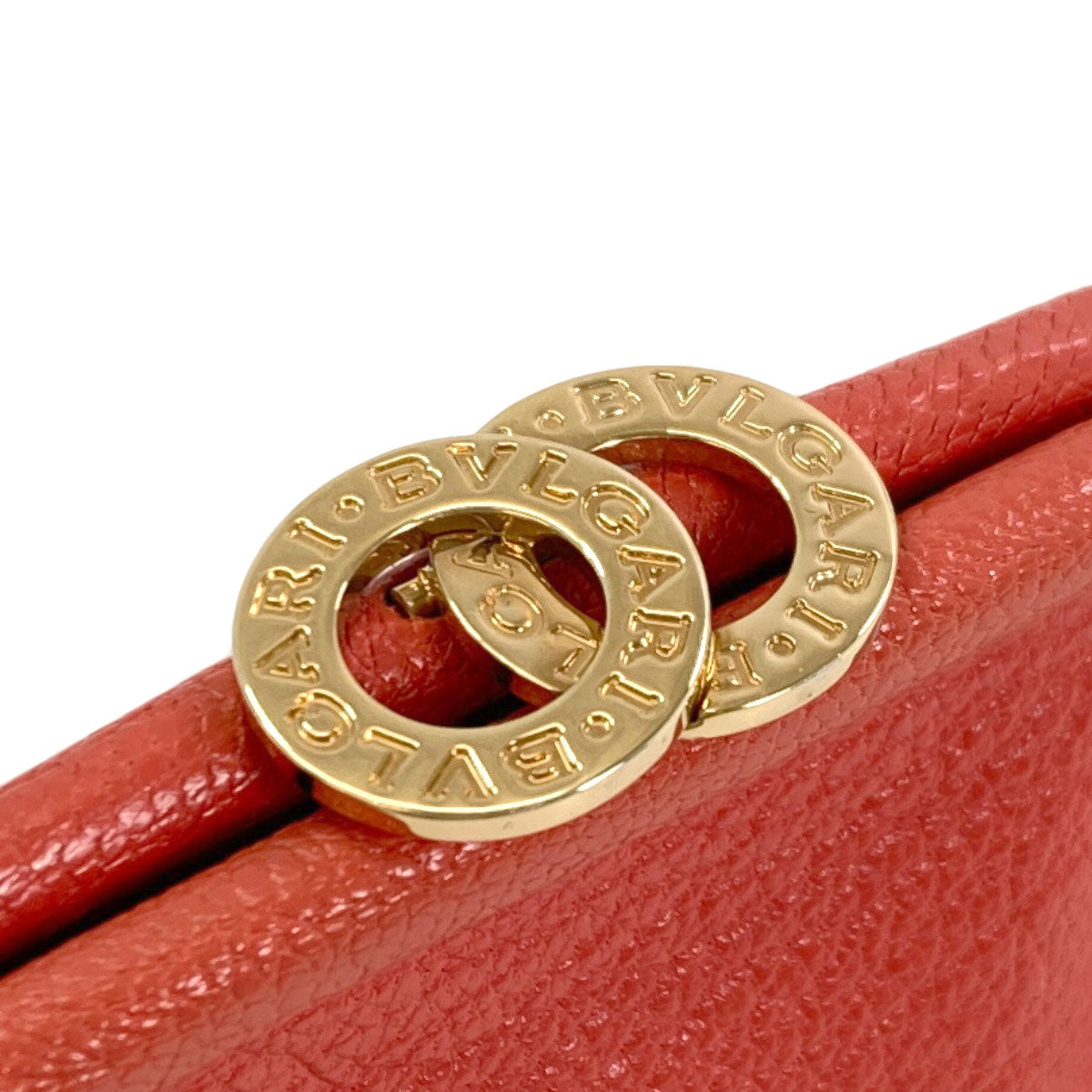 BVLGARI ブルガリ がま口 アクセサリーポーチ レザー レディース 中古