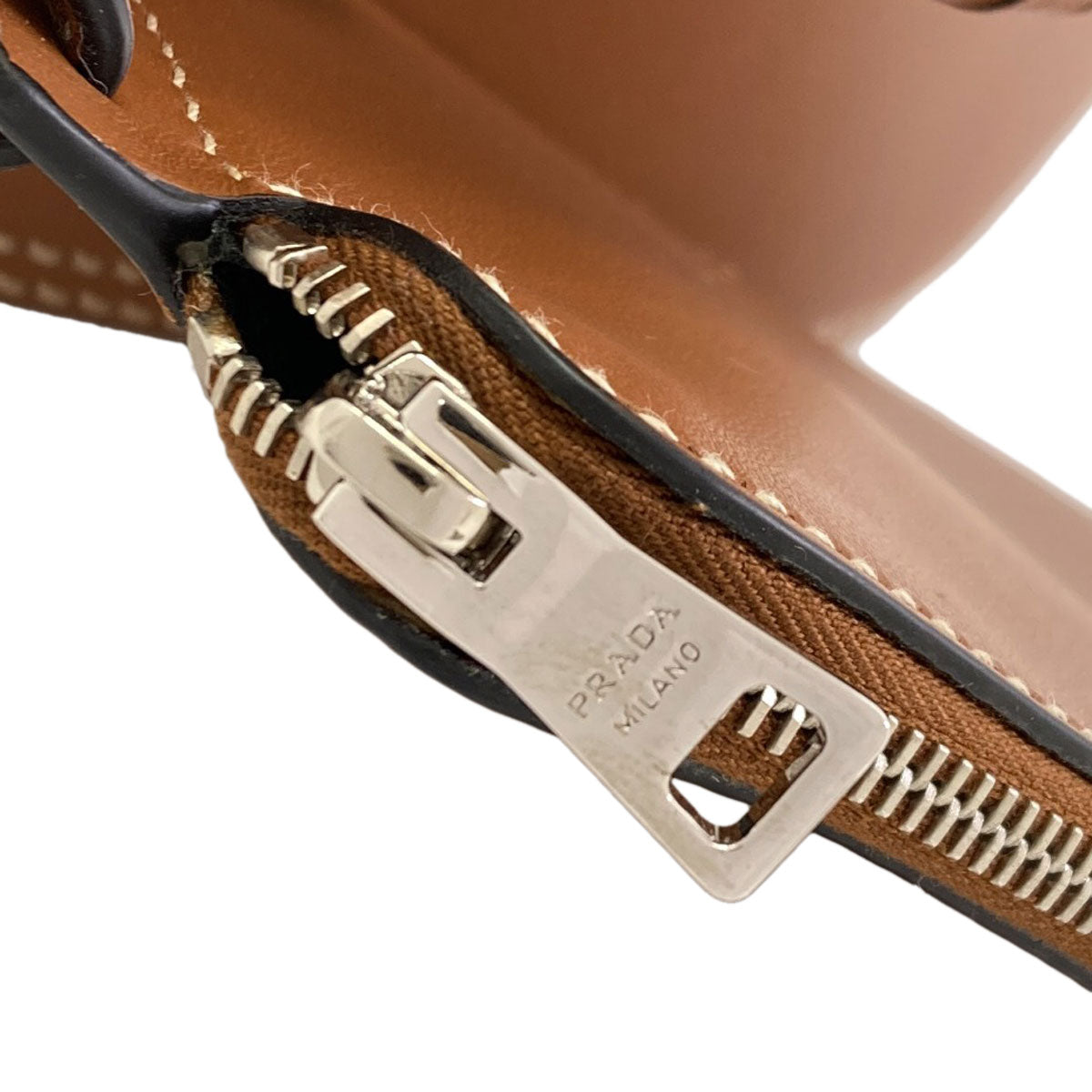 PRADA プラダ 1BE050 タンブール バケット ショルダーバッグ カーフ レディース 中古