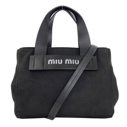 MIUMIU ミュウミュウ 2WAY ハンドバッグ キャンバス レディース 中古